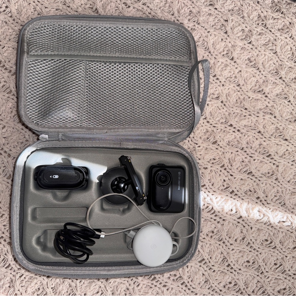 Gray Camera and Accessories Set